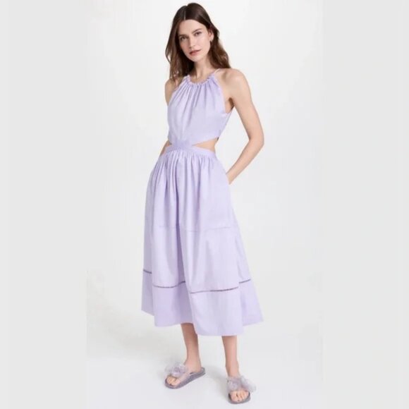 Something Navy Lavender Lilac Purple Halter Cut-Out Midi Dress sz XXL - Picture 1 of 6